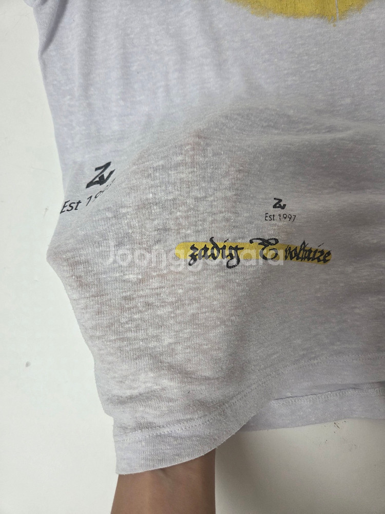 쟈딕앤볼테르 여성 스마일리 반팔티 화이트(M)--5