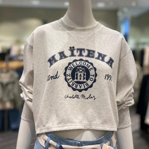 오즈세컨 크리스탈 크롭 티셔츠