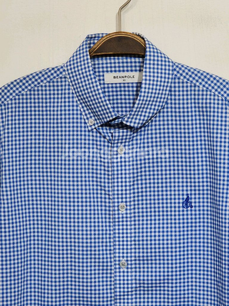 (95) 빈폴 반팔남방 체크 반팔셔츠 로고 캐주얼--1