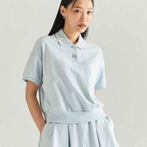뉴발란스 오픈카라 반팔티 , 플리츠 쇼츠 세트