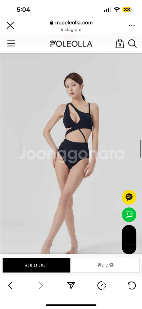 포레올라 스텔라 모노키니 블랙 S 채주부 수영복--0