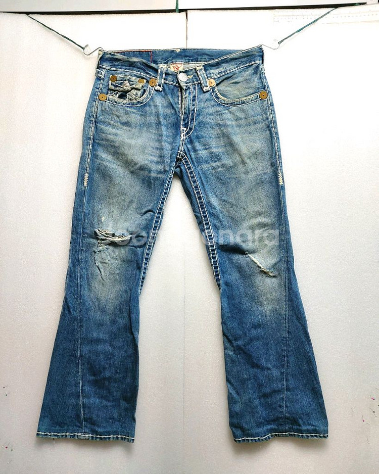 트루릴리전 남성청바지32-34/찢청 빈티지워싱--0