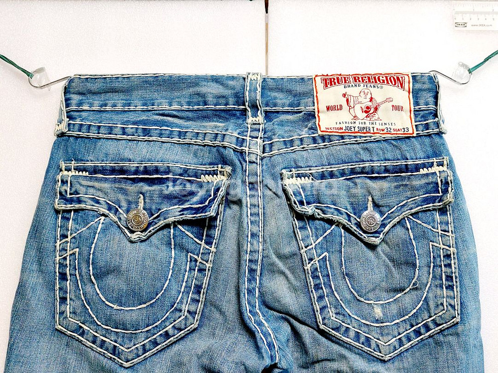 트루릴리전 남성청바지32-34/찢청 빈티지워싱--3