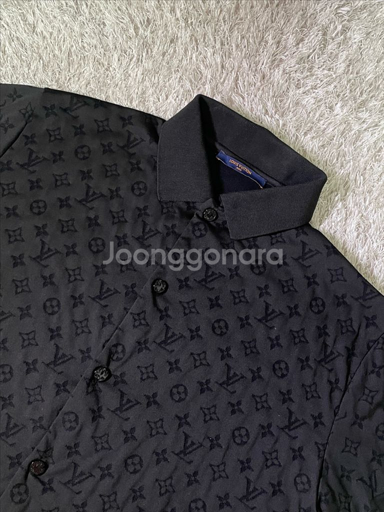 [M] 정품 루이비통 NBA 모노그램 버튼 셔츠 블랙--0