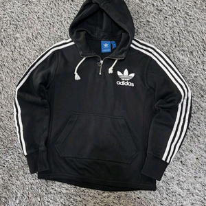 아디다스 블랙 검정 후드 져지집업 90/S