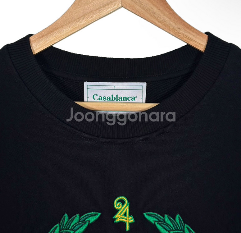 [M] 카사블랑카 크레스트 로고 맨투맨 티셔츠 블랙--5