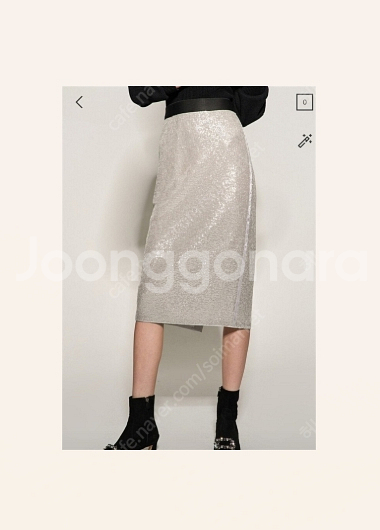 오브제 OBZEE 시퀸 스커트 44 사이즈 정품 사--9