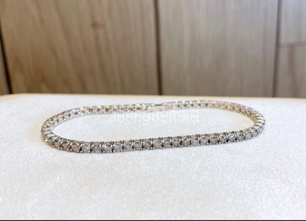 14k 천연 꼬냑다이아 테니스팔찌 이미지