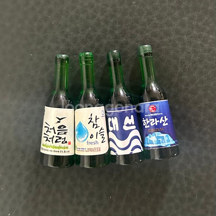 (새상품) 소주 미니어쳐 피규어 4종 처음처럼/참이슬/--0