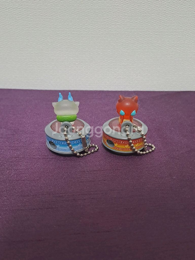 요괴워치 LED 키링 지바냥 백멍이 세트--2