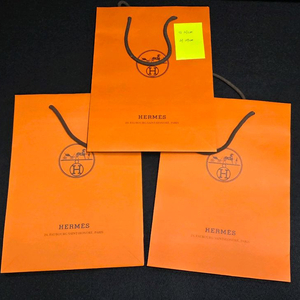 에르메스 오렌지 쇼핑백 3개