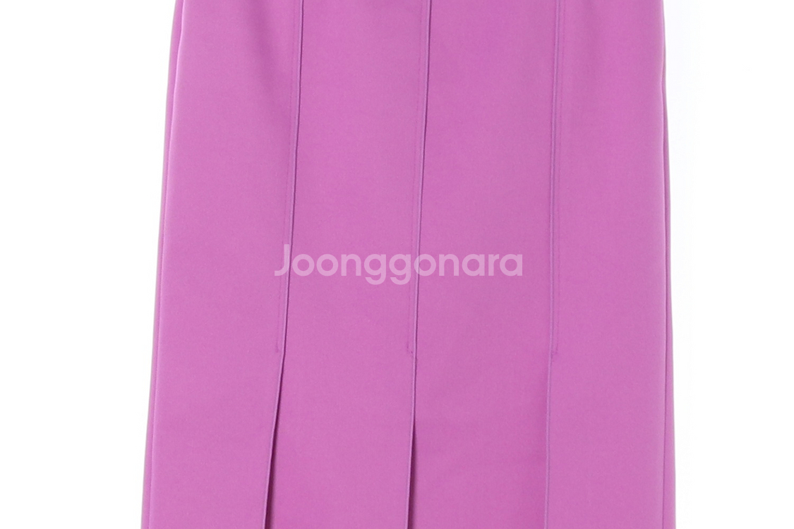 [S]아이잗 콜렉션 핫핑크 언발 플리츠 롱 스커트 치마--2
