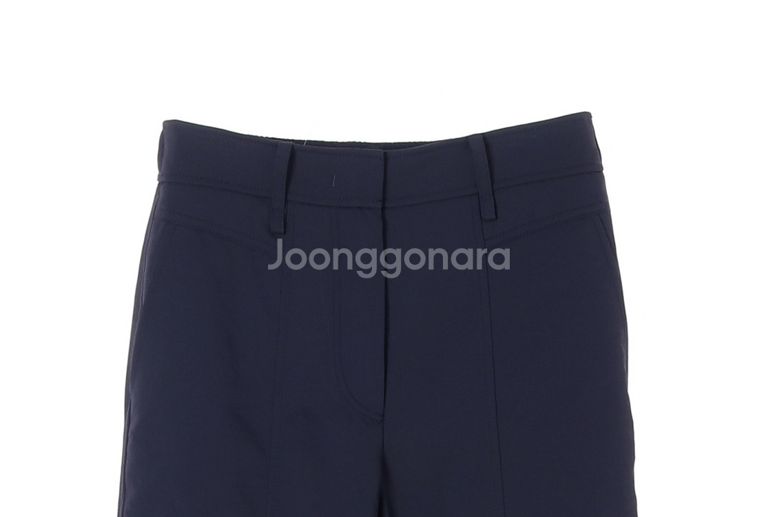 [S]시스템 네이비 뒷밴딩 발목 버튼 조절 슬랙스 팬츠--1