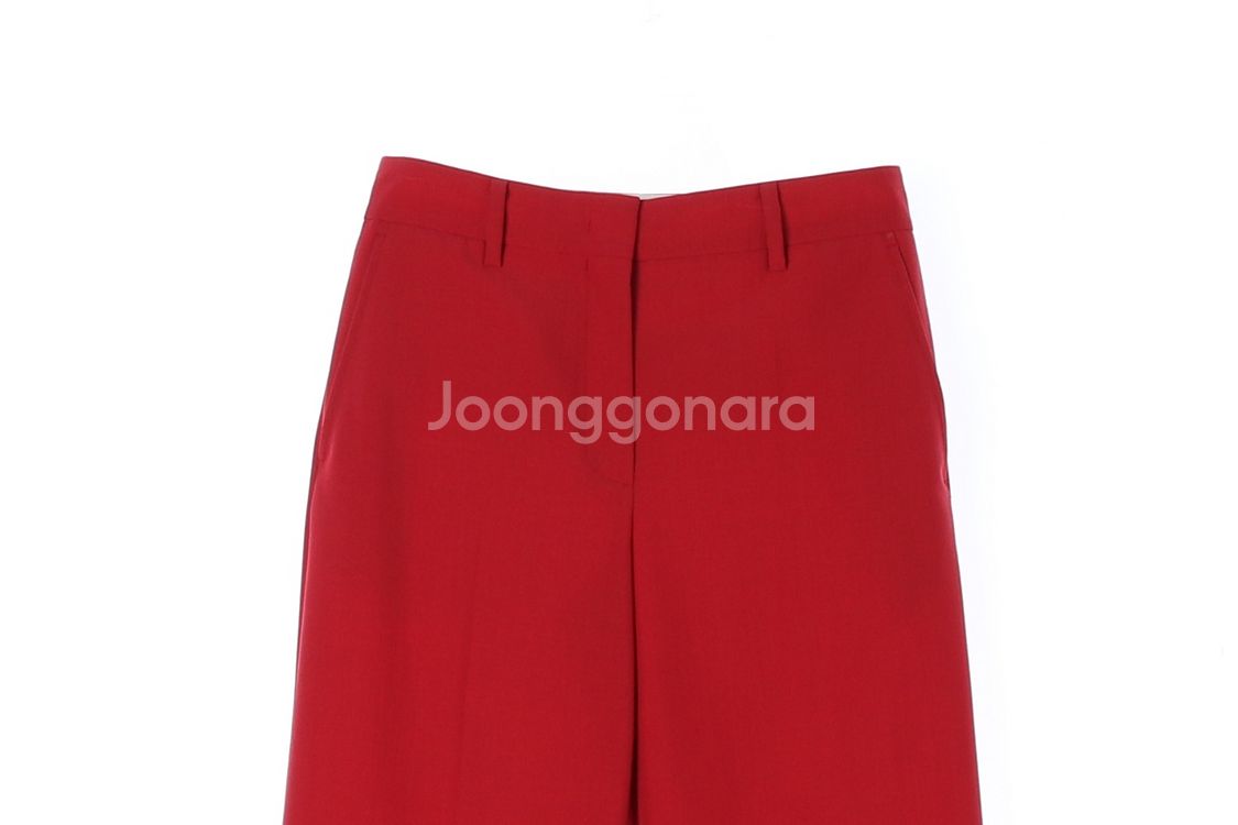 [S]시스템 레드 와이드 부츠컷 울블렌드 슬랙스 팬츠--1