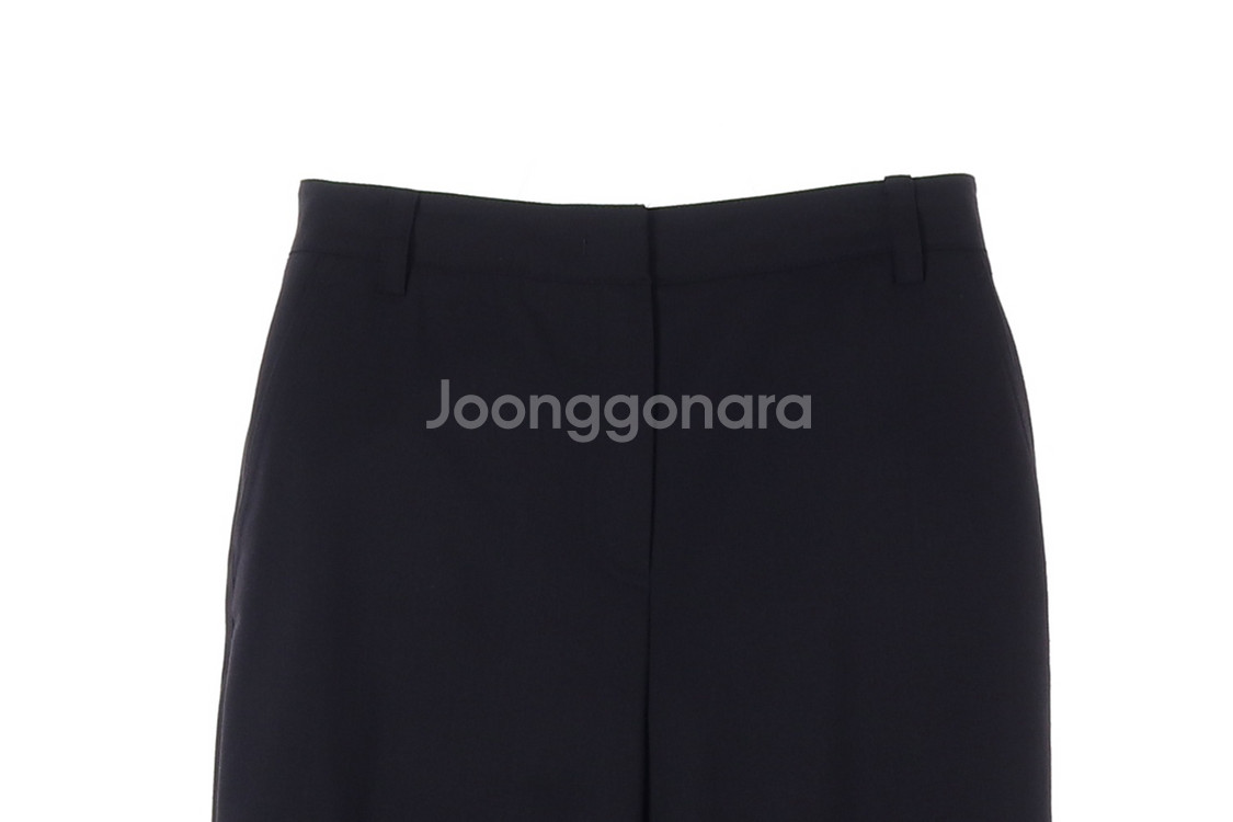 [S]시스템 블랙 울블렌드 버튼 밑단 조절 슬랙스 팬츠--1