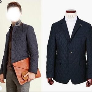 [마에스트로] 모 100% 네이비 퀄팅 패딩 자켓