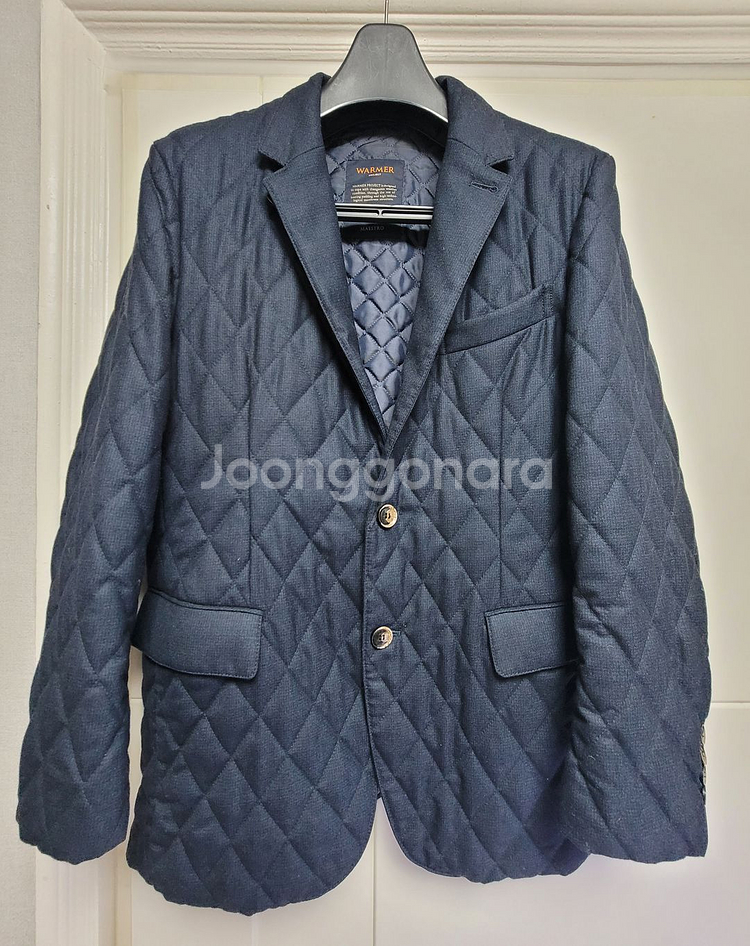 [마에스트로] 모 100% 네이비 퀄팅 패딩 자켓--1