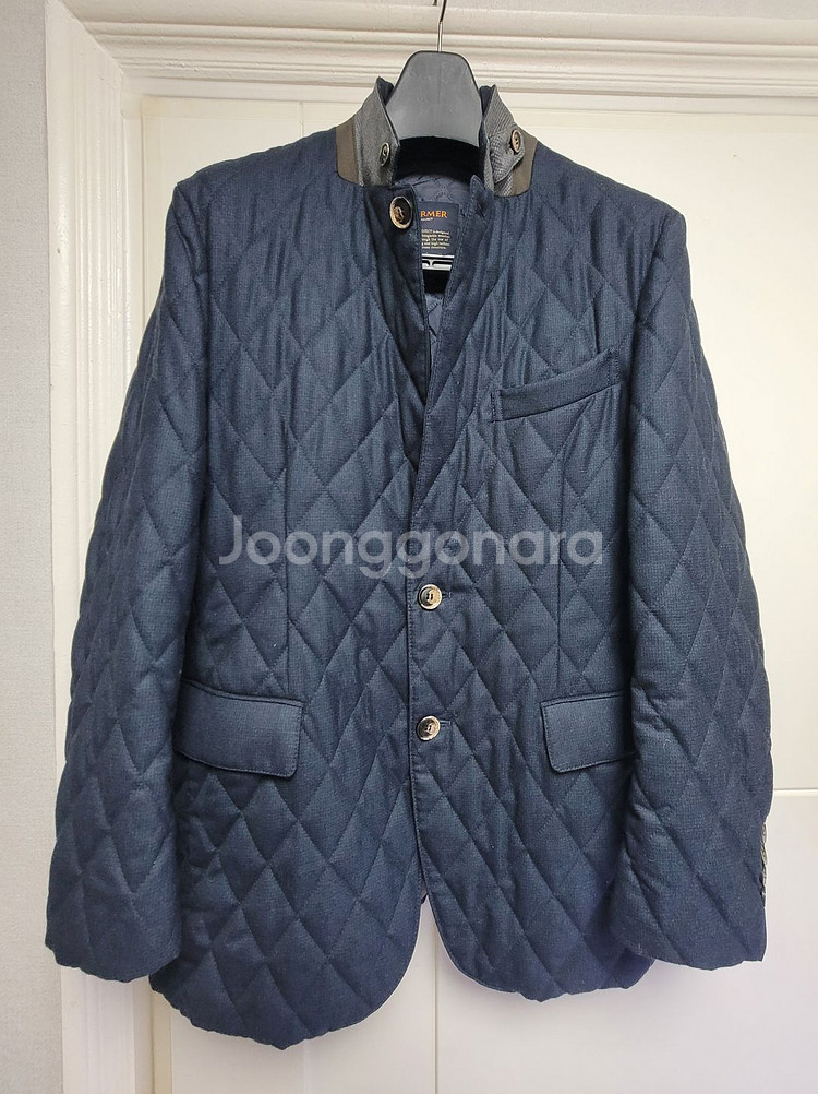 [마에스트로] 모 100% 네이비 퀄팅 패딩 자켓--3