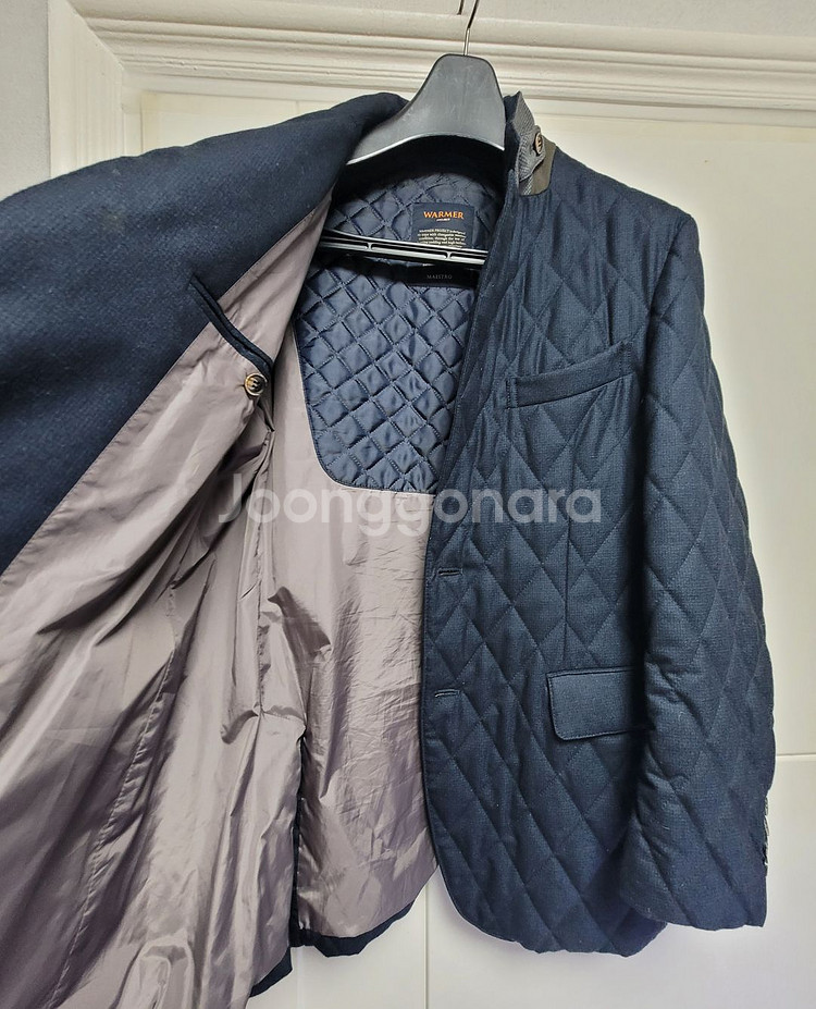 [마에스트로] 모 100% 네이비 퀄팅 패딩 자켓--5