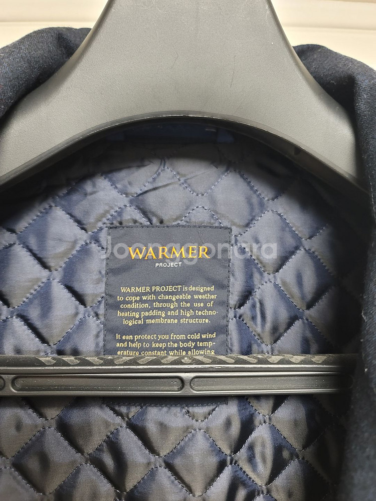 [마에스트로] 모 100% 네이비 퀄팅 패딩 자켓--7