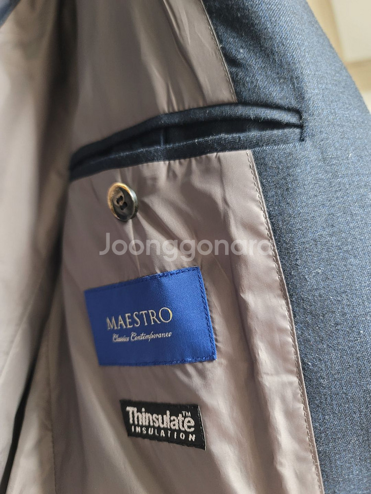 [마에스트로] 모 100% 네이비 퀄팅 패딩 자켓--8