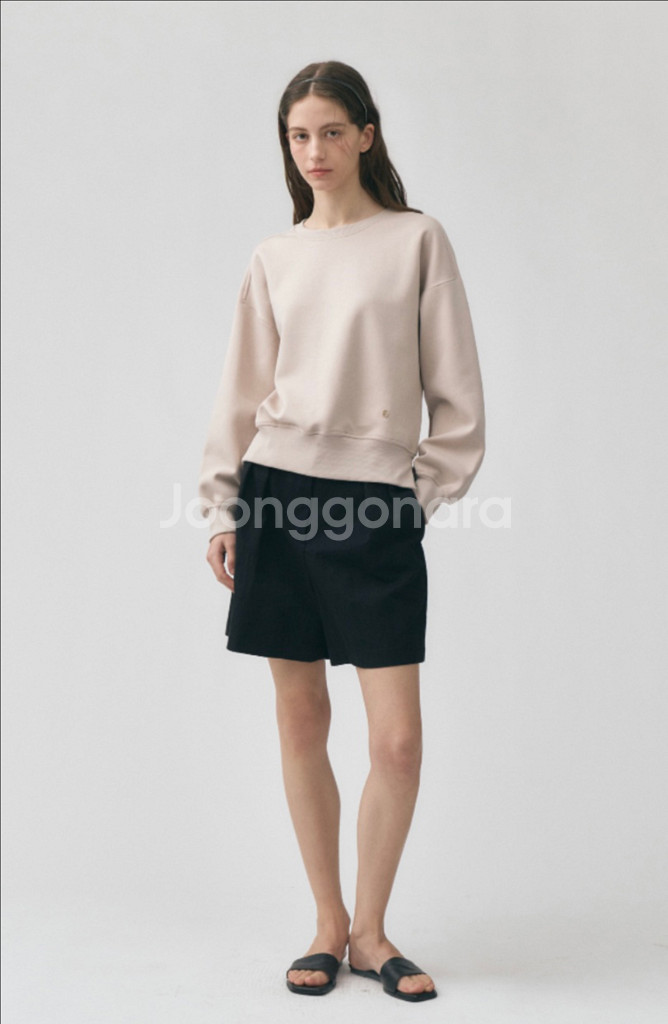 엘로주 라운드슬릿 스웻셔츠 멜란지그레이 완전새상품--0