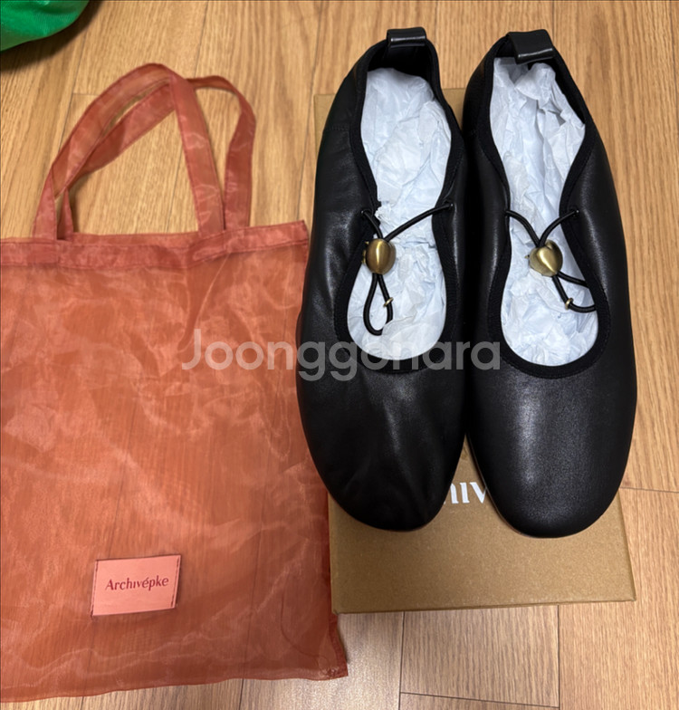 아카이브앱크 러브 스트링 플랫슈즈 블랙 250--2
