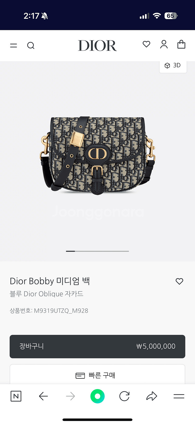 디올 바비백 오블리크--2