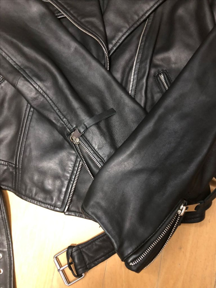 자라 양가죽 레더 라이더자켓 우먼 M 이미지
