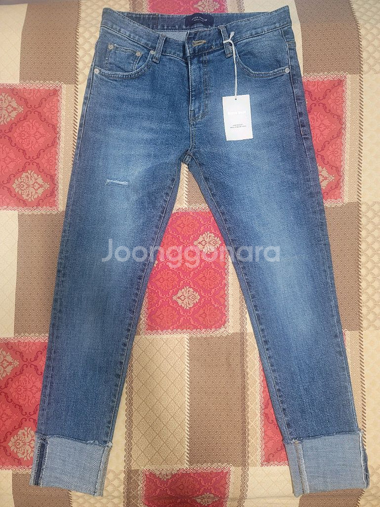 (새상품)밑단풀림/롤업 슬림 스트레이트 스판 데님 30--3