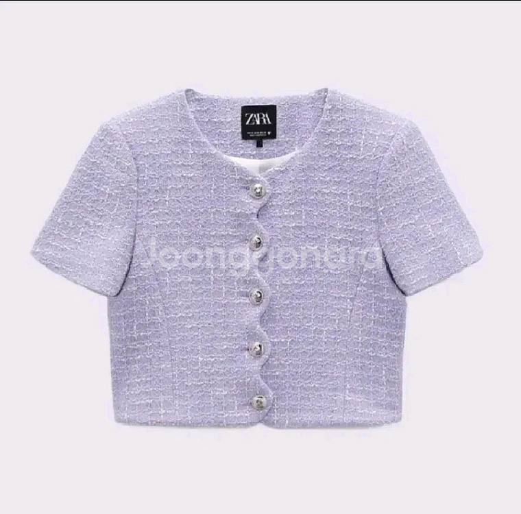자라 연보라 트위드 셋업 xs--0