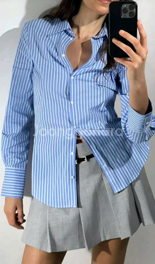 자라 포플린 타이트핏 셔츠 xs--0