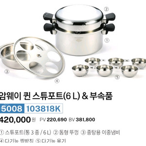새상품 암웨이 스튜포트6L+스티머