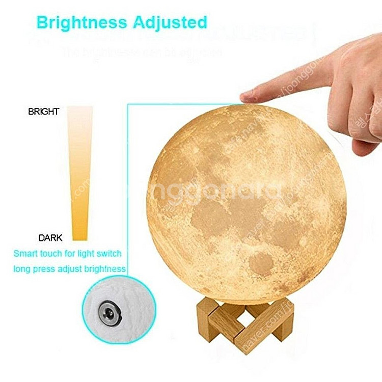 새 중형 정품 3D 입체형 달조명 무드 힐링 취침등--2