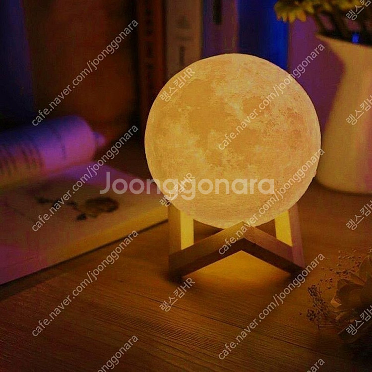 새 중형 정품 3D 입체형 달조명 무드 힐링 취침등--5