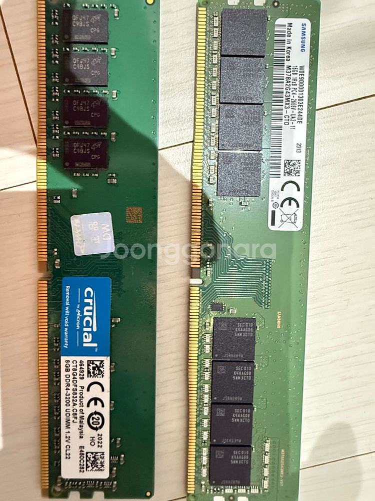 (ddr4)삼성램 16gb, crucial램 8gb--0