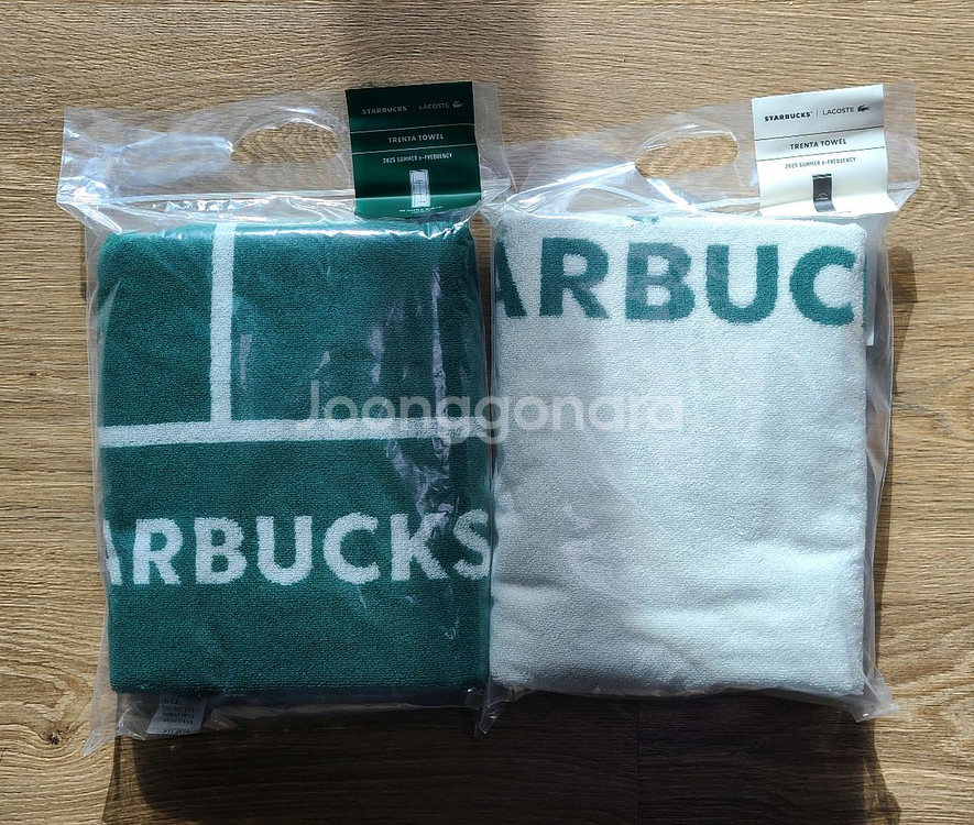 스타벅스 프리퀀시 라코스테 트렌타월 아이보리 악어 캐릭--0