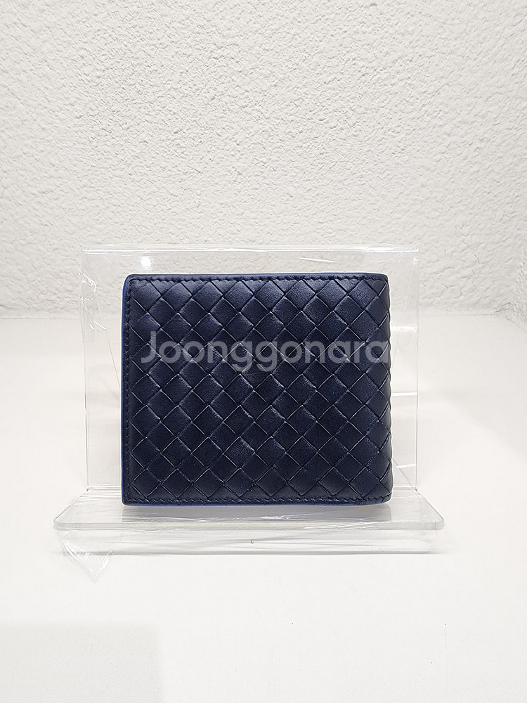 보테가 베네타 인트레치아토 투톤 반지갑 블랙&블루--0