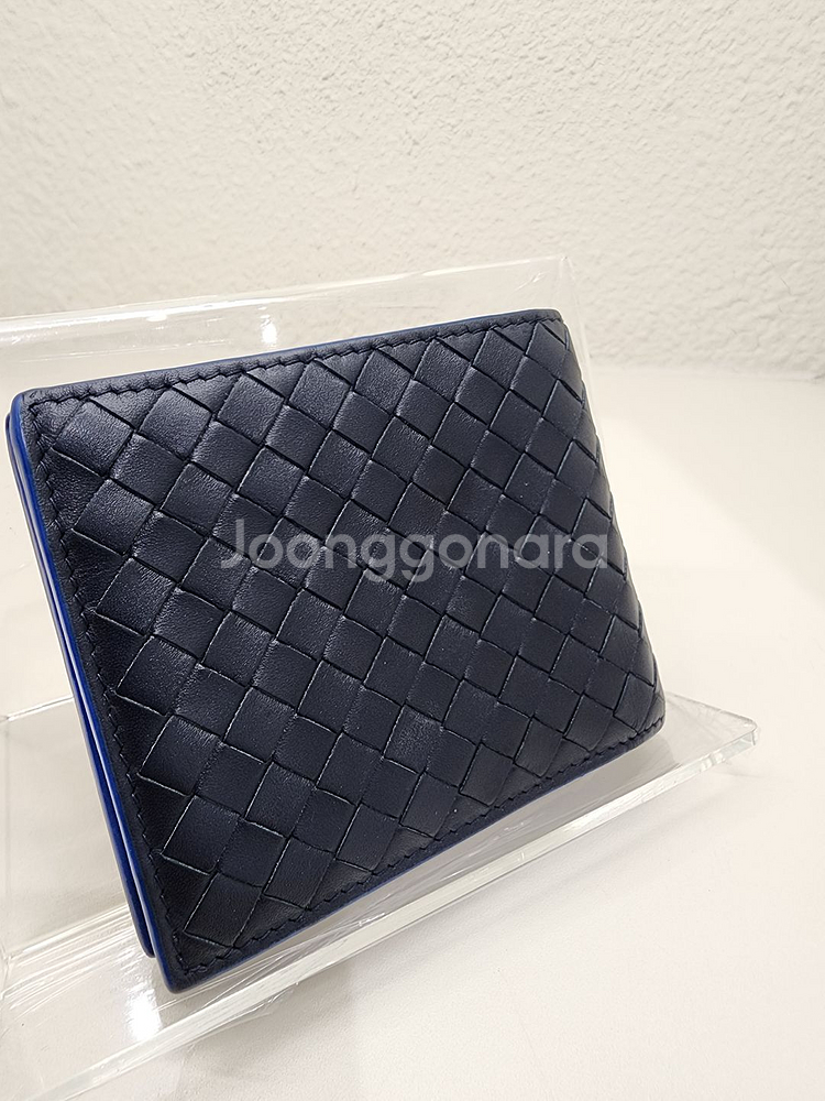 보테가 베네타 인트레치아토 투톤 반지갑 블랙&블루--8