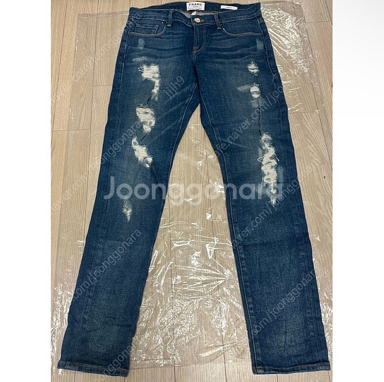 FRAME DENIM 디스트로이드 데님 스트레이트 진--5