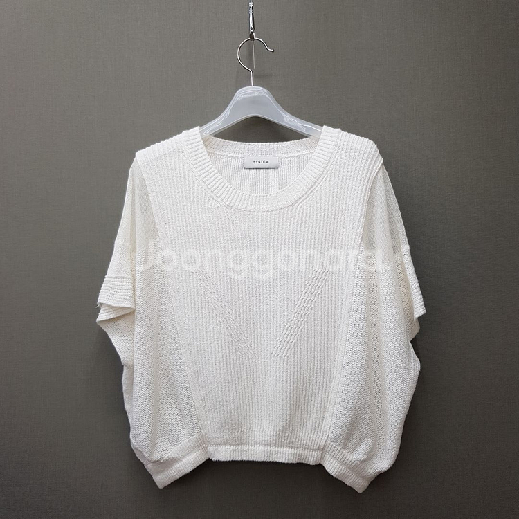 한섬 시스템 2023 릴랙스핏 니트 탑 F90 사이즈--0