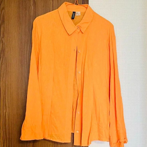 무배&택포#H&M#흐앤므#오렌지무지카라셔츠