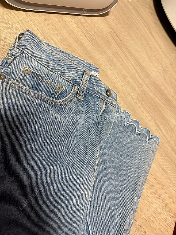쇼트벗스터닝(숏트벗스터닝)한연아 스켈럽 팬츠(데님)--2