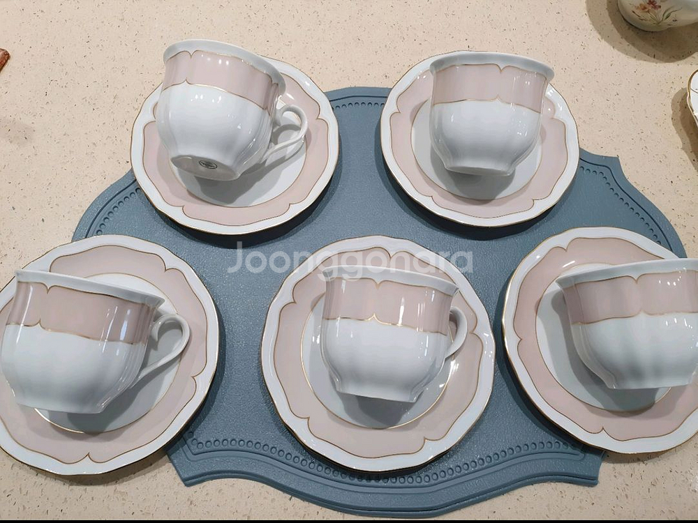 빈티지 독일 쉬른딩바바리아 두오모토스카 컵앤소서 4세트--0