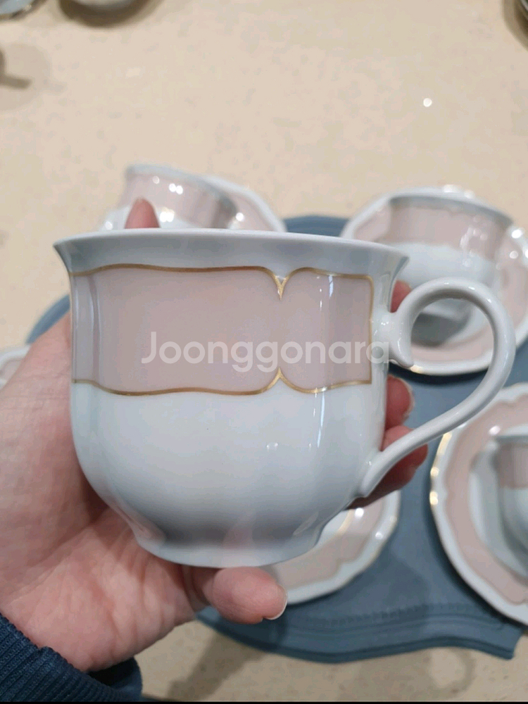 빈티지 독일 쉬른딩바바리아 두오모토스카 컵앤소서 4세트--2