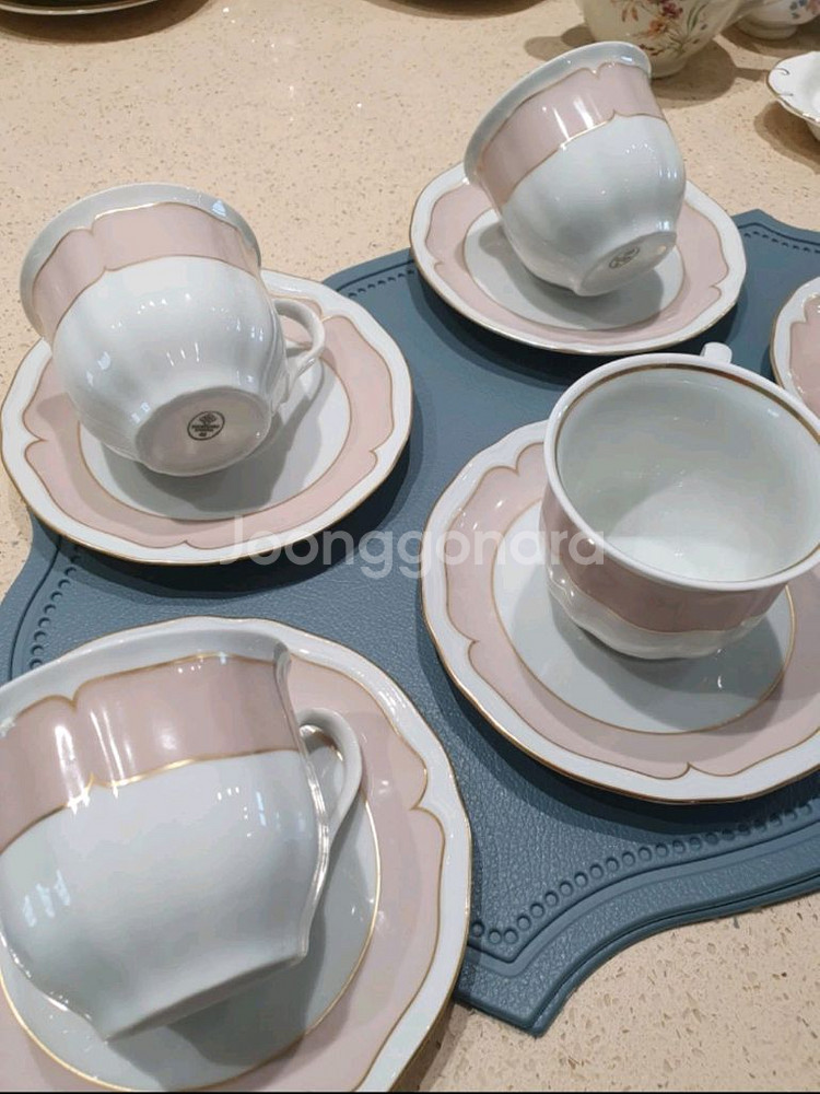 빈티지 독일 쉬른딩바바리아 두오모토스카 컵앤소서 4세트--6