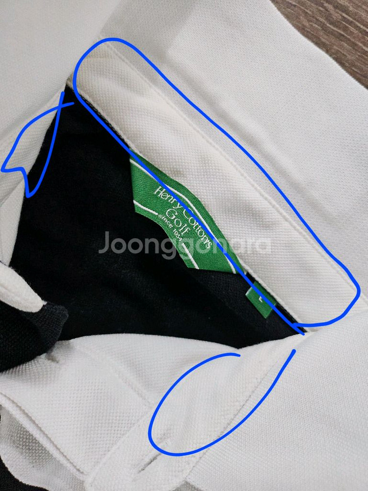 헨리코튼 골프 반팔 카라티 화이트 블랙 100 L--4