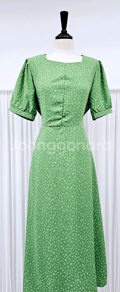 육육걸즈 원피스 스퀘어넥 머메이드원피스 여름 쉬폰롱원피--5