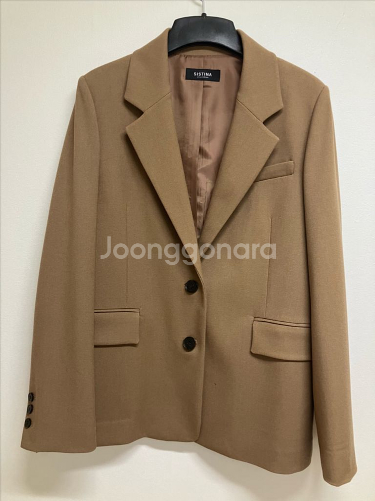 시스티나 울자켓 투버튼 카멜--0