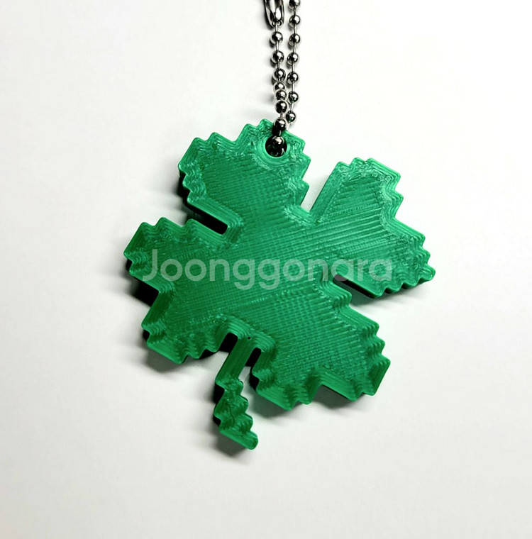 8비트 네잎클로버 키링 키체인--0